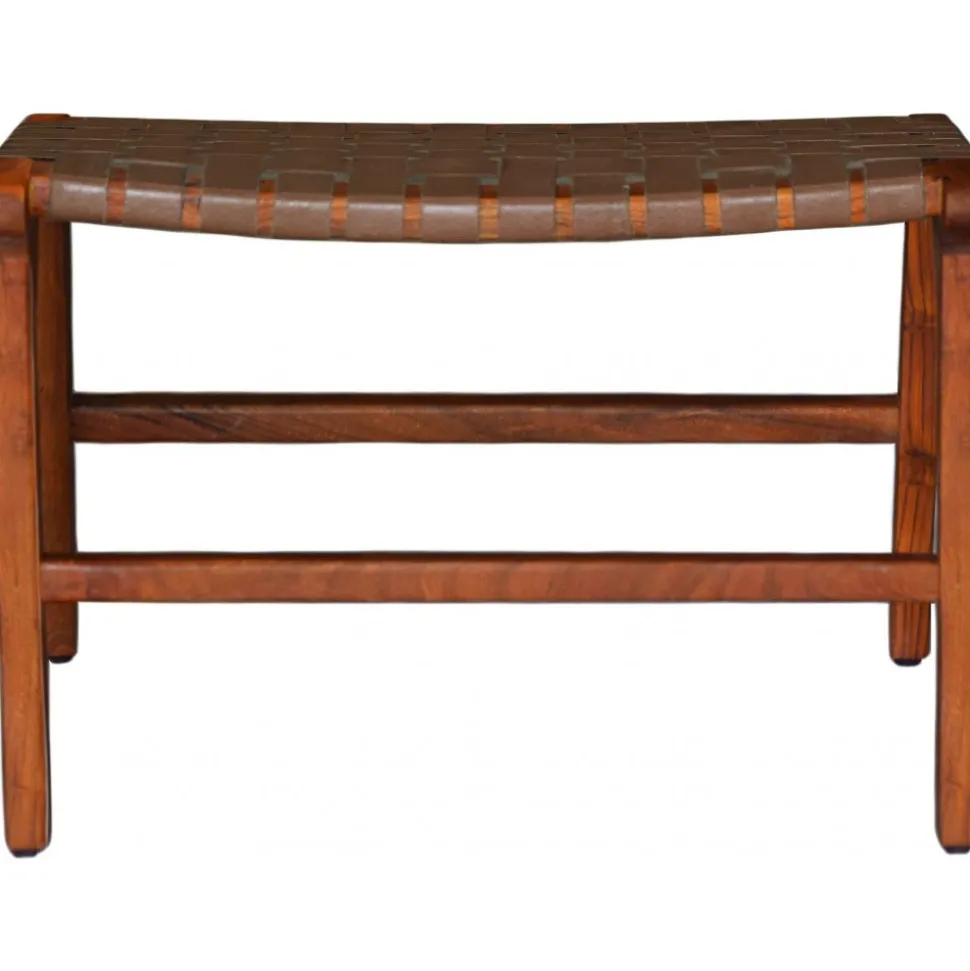 Porto Bello Fotpall Teak / Anilinläder + Textilrengöring för möbler