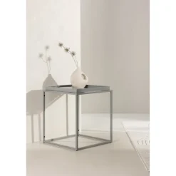 Porto sidobord 45 x 45 cm - Mörkgrå