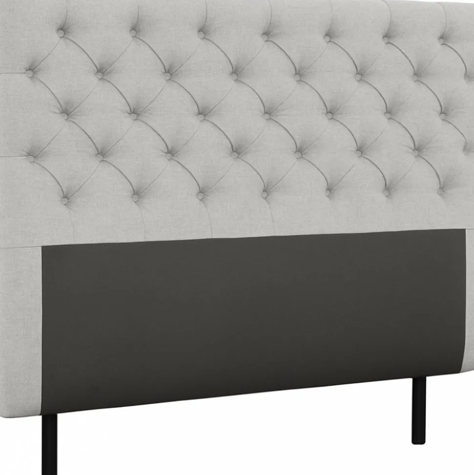 Presley sänggavel med knappar 160 cm - Grå