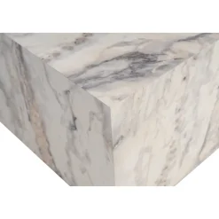 Prizma soffbord 90 x 90 cm - Vit marmor