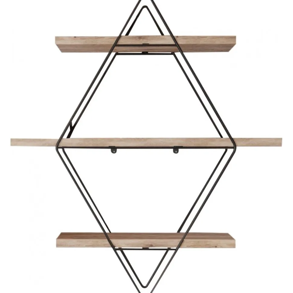 Prizma vägghylla - Svart/natur