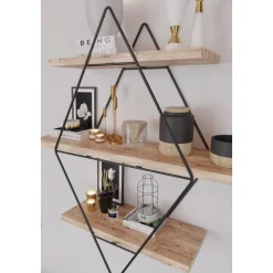 Prizma vägghylla - Svart/natur