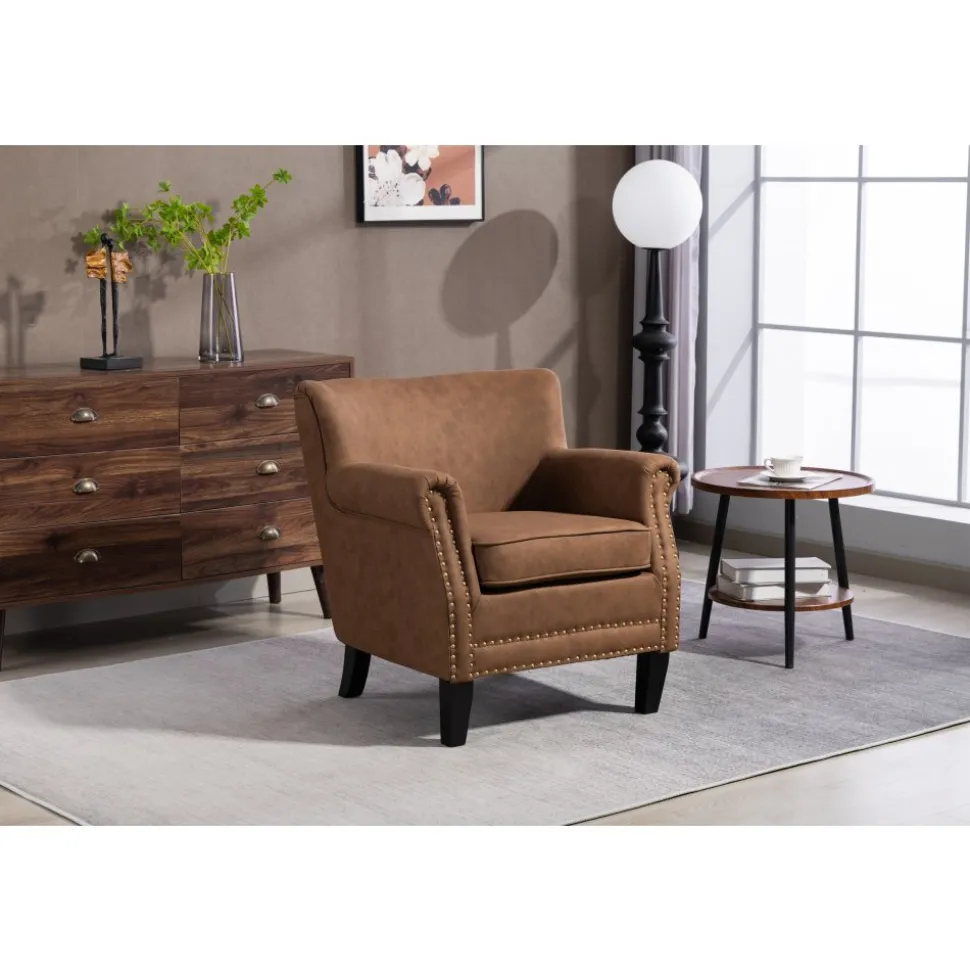 Professor fåtölj i brun vintage