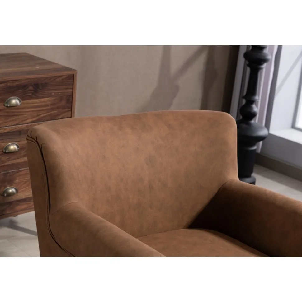 Professor fåtölj i brun vintage