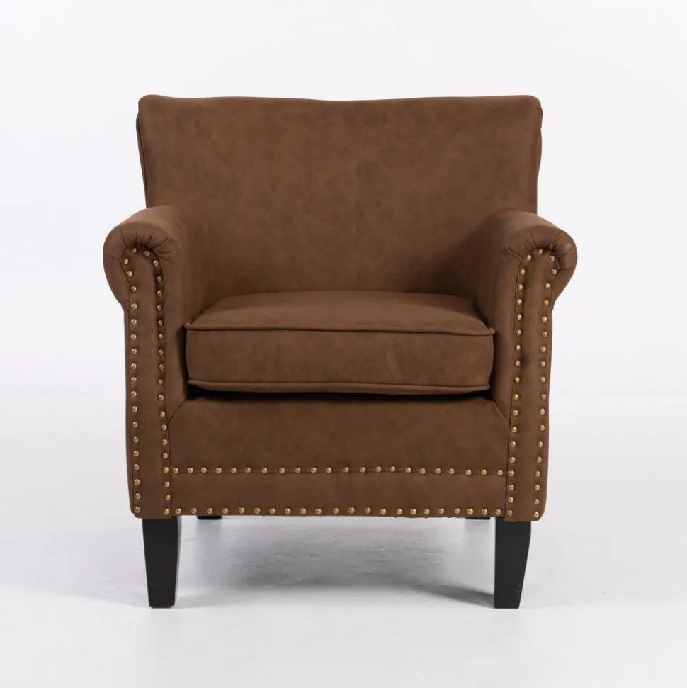 Professor fåtölj i brun vintage