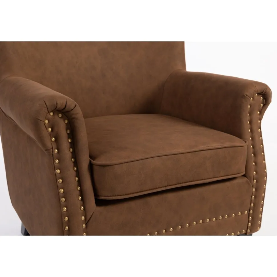 Professor fåtölj i brun vintage