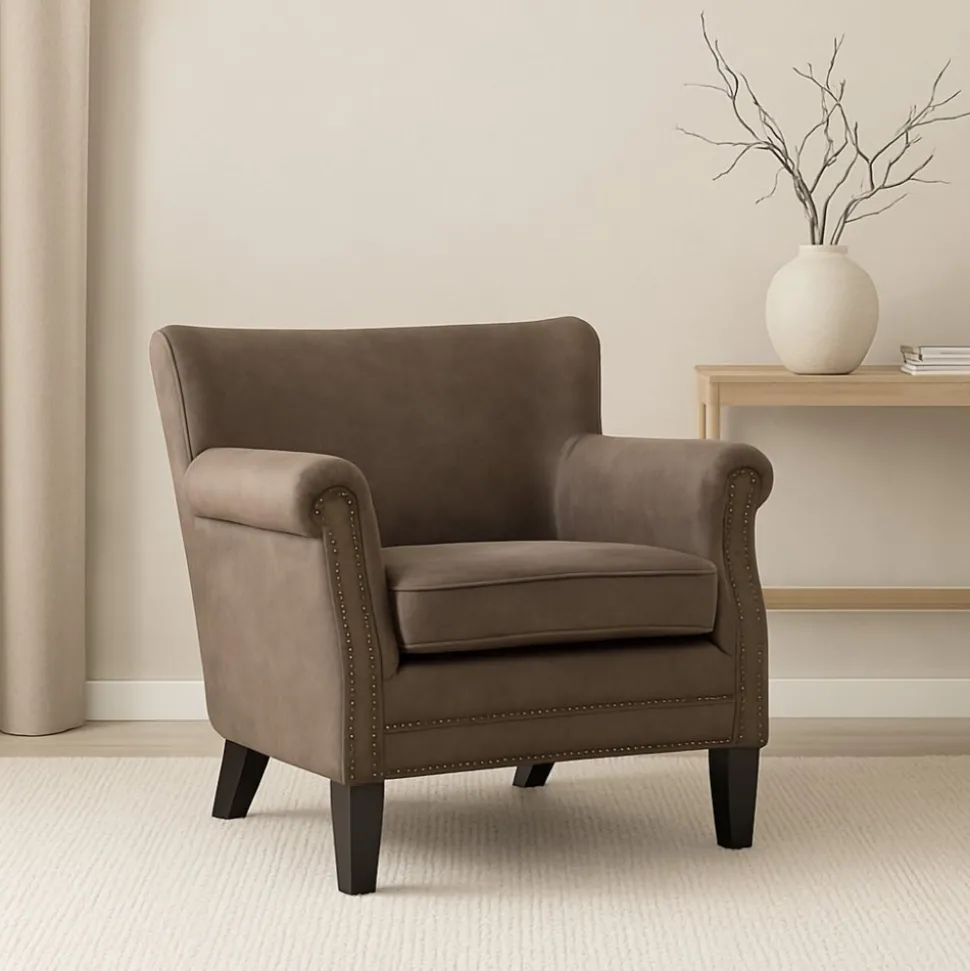 Professor fåtölj i mörkbrun PU