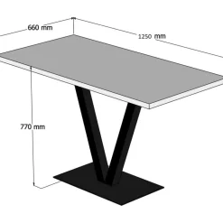 Rana matbord 125 x 66 cm - Valnöt/svart