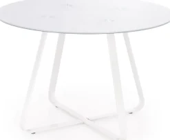 Raphael runt matbord 115 cm - Vit (Glas) / Metall