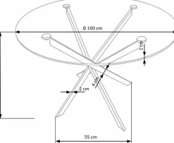 Raymond matbord Ø100 cm - Krom