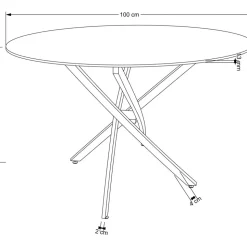 Raymond matbord Ø100 cm - Svart marmor/guld