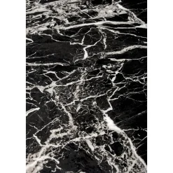 Raymond matbord Ø100 cm - Svart marmor/guld