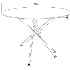 Raymond matbord Ø100 cm - Vit marmor/guld