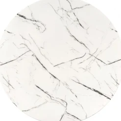 Raymond matbord Ø100 cm - Vit marmor/guld