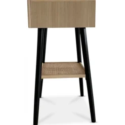 React sängbord - Rotting / Svart + Möbeltassar