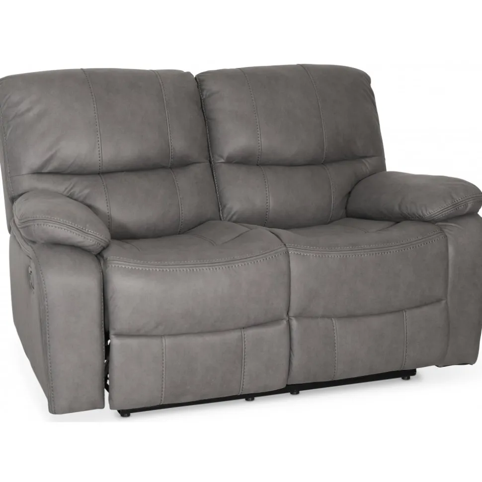 Recliner soffa 2-sits grå biosoffa + Fläckborttagare för möbler