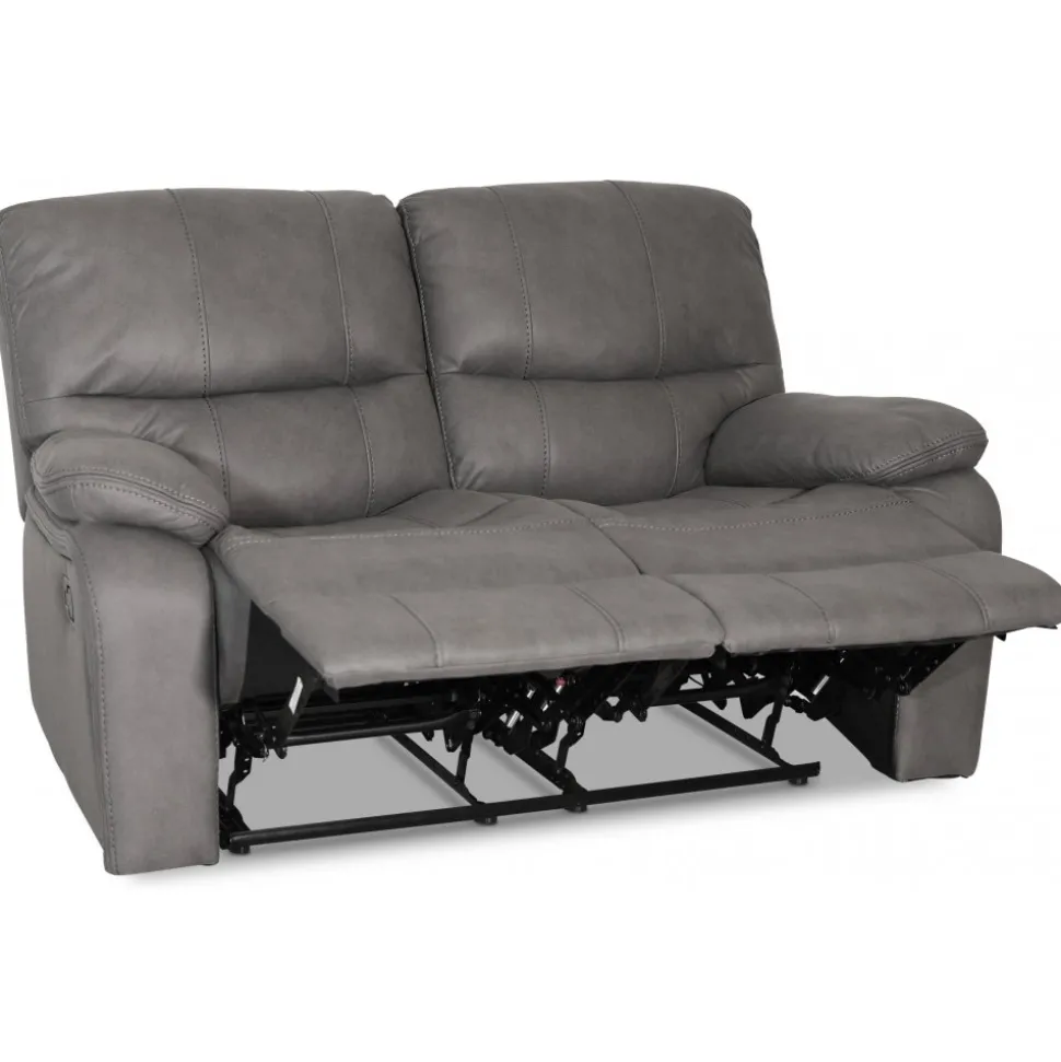 Recliner soffa 2-sits grå biosoffa + Fläckborttagare för möbler