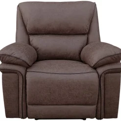 Reclinerfåtölj brun (Mikrofiber) - Riverdale