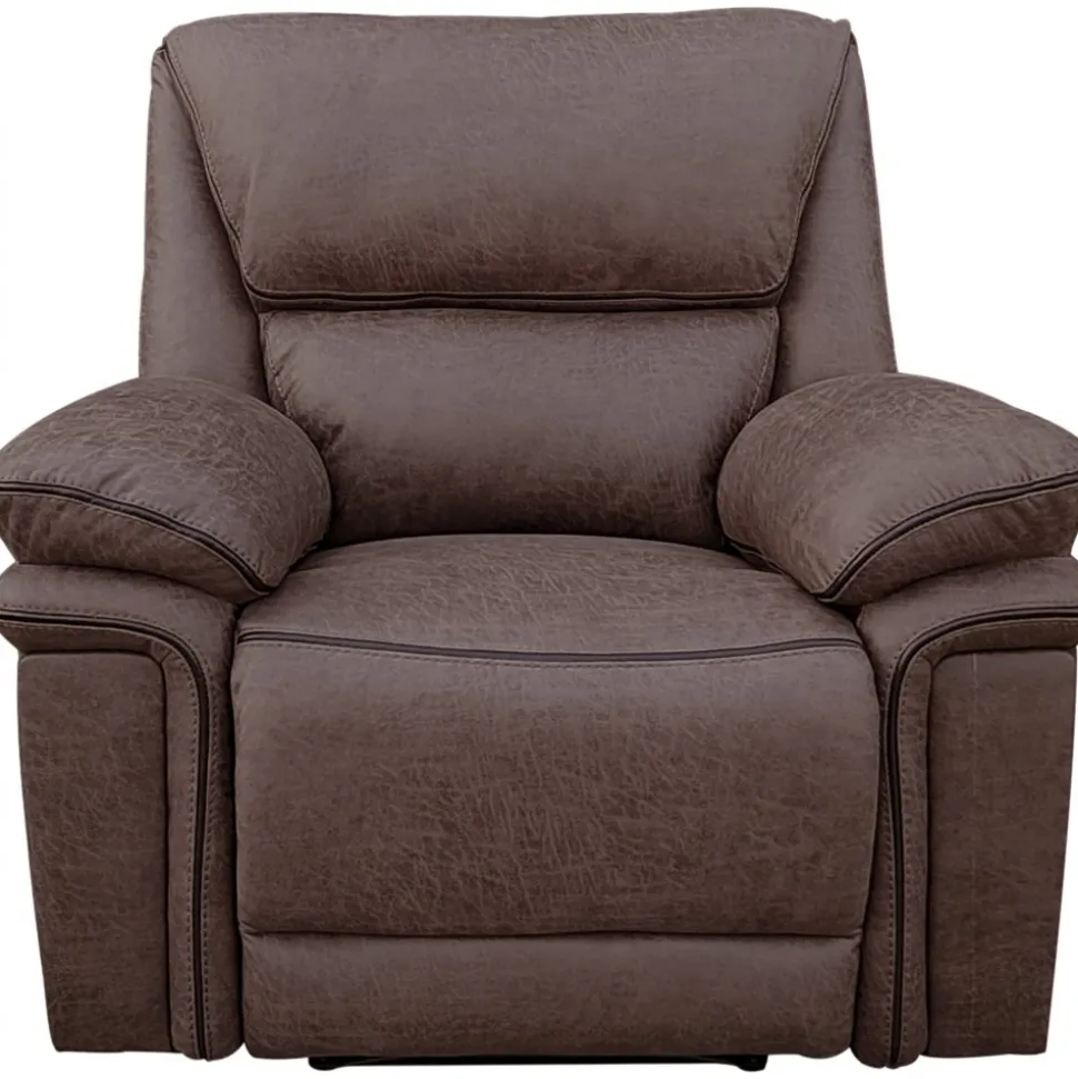 Reclinerfåtölj brun (Mikrofiber) - Riverdale