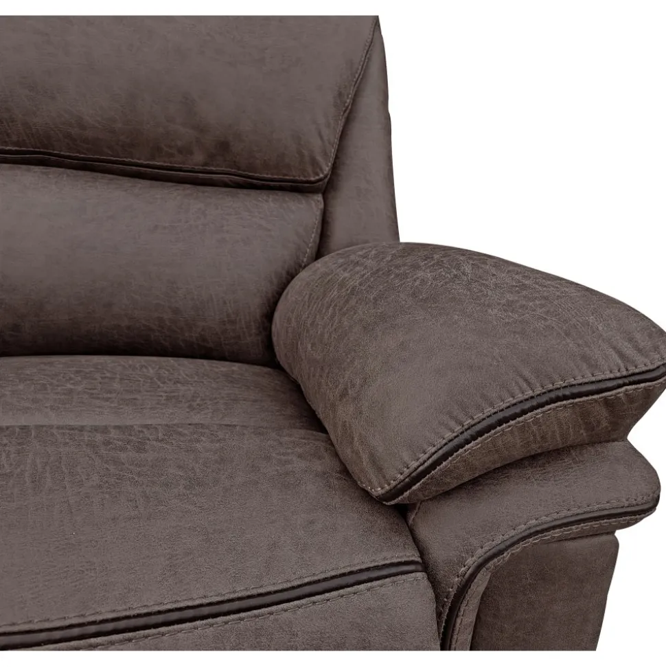 Reclinerfåtölj brun (Mikrofiber) - Riverdale