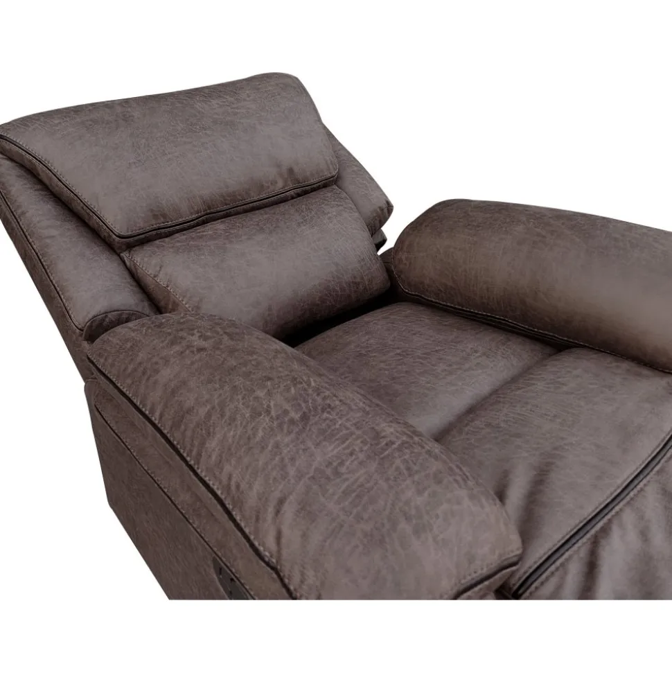 Reclinerfåtölj brun (Mikrofiber) - Riverdale