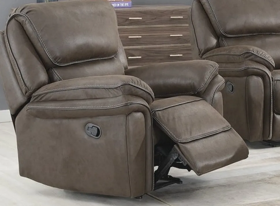 Reclinerfåtölj brun (Mikrofiber) - Riverdale + Textilrengöring för möbler