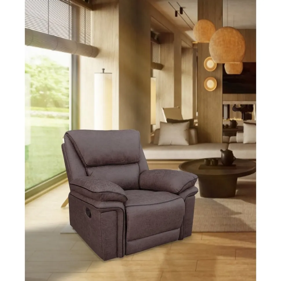 Reclinerfåtölj brun (Mikrofiber) - Riverdale + Textilrengöring för möbler