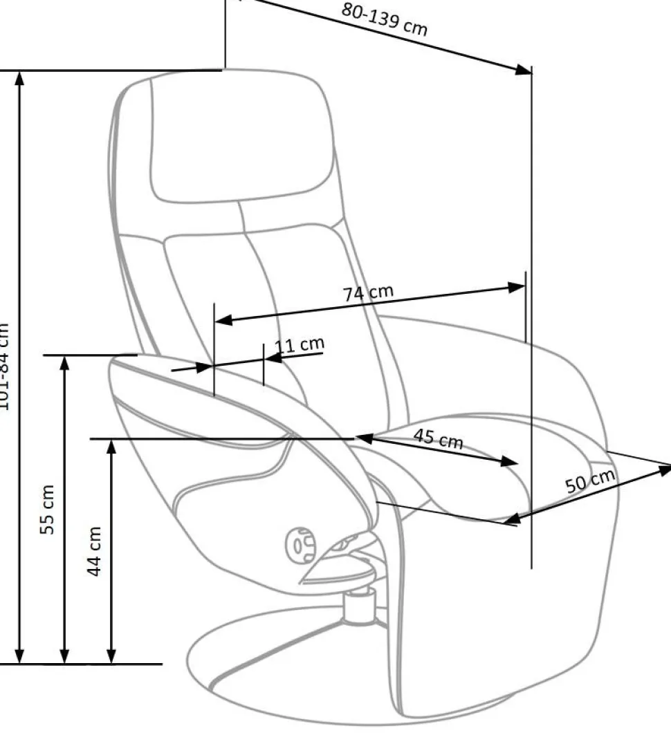 Reclinerfåtölj i beige PU