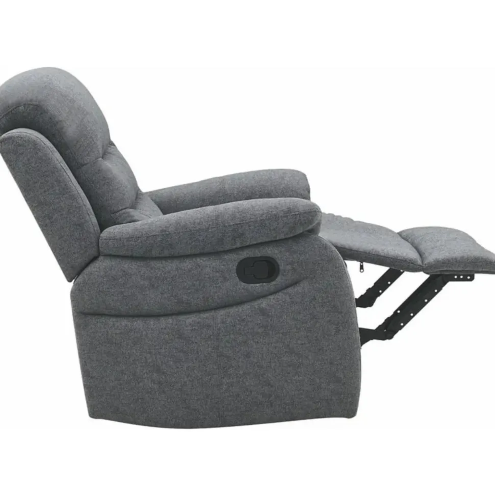 Reclinerfåtölj i grått tyg