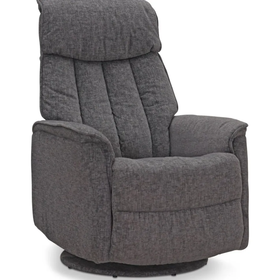 Reclinerfåtölj i grått tyg - Umeå + Textilrengöring för möbler