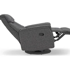 Reclinerfåtölj i grått tyg - Umeå + Textilrengöring för möbler