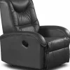 Reclinerfåtölj i svart konstläder ställbar + Textilrengöring för möbler
