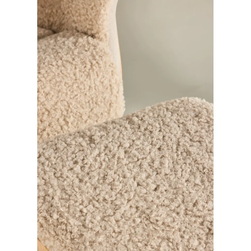 Reclinerfåtölj med fotpall Beige / Ek - Hagön