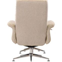 Reclinerfåtölj med fotpall Beige / Ek - Hagön