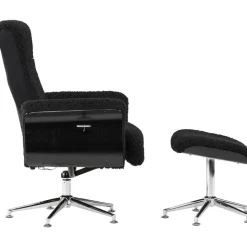 Reclinerfåtölj med fotpall Svart / Krom - Hagön