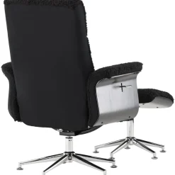 Reclinerfåtölj med fotpall Svart / Krom - Hagön