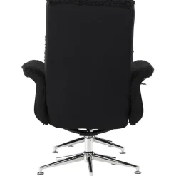 Reclinerfåtölj med fotpall Svart / Krom - Hagön + Textilrengöring för möbler