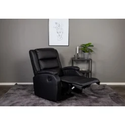 Reclinerfåtölj med fotstöd svart - Bengt