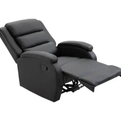 Reclinerfåtölj med fotstöd svart - Bengt