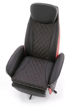 Reclinerfåtölj svart / röd - Camaro lyx + Textilrengöring för möbler