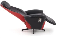 Reclinerfåtölj svart / röd - Camaro lyx + Textilrengöring för möbler
