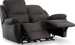 Reclinersoffa - 2-sits (el) i antracit microfibertyg + Fläckborttagare för möbler