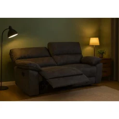 Reclinersoffa 2-sits extra bred i grått - 197 cm