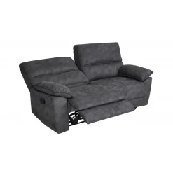 Reclinersoffa 2-sits extra bred i grått - 197 cm