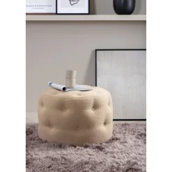 Respit sittpuff - Beige teddy