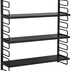 Retro vägghylla svart