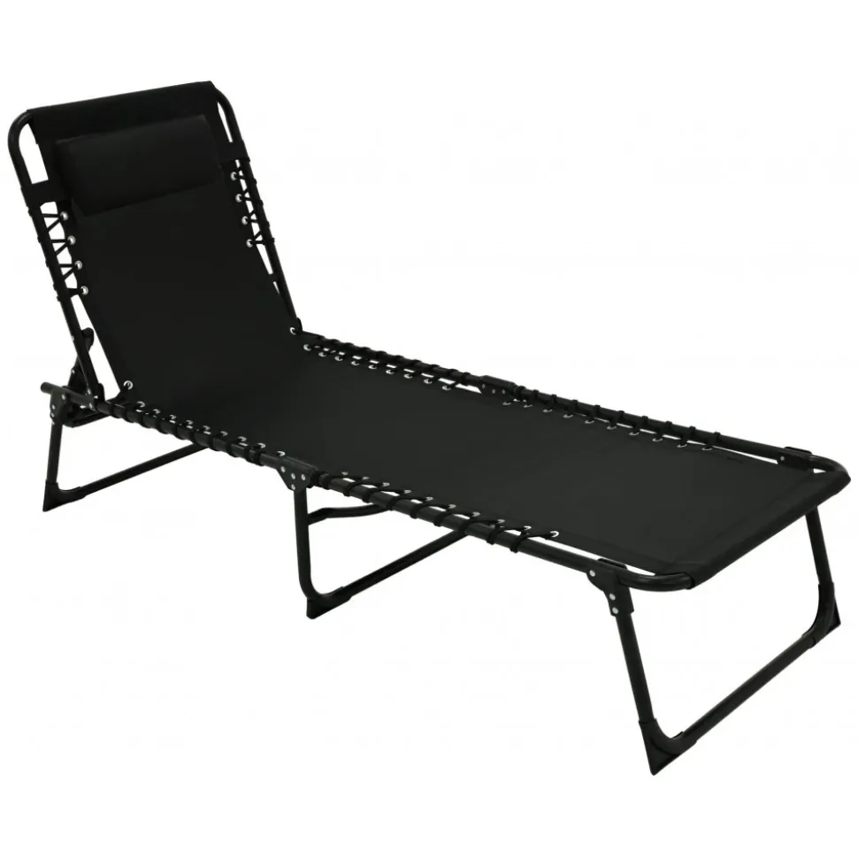 Örgryte solsäng - Ställbar | Svart + Textilskydd för utemöbler