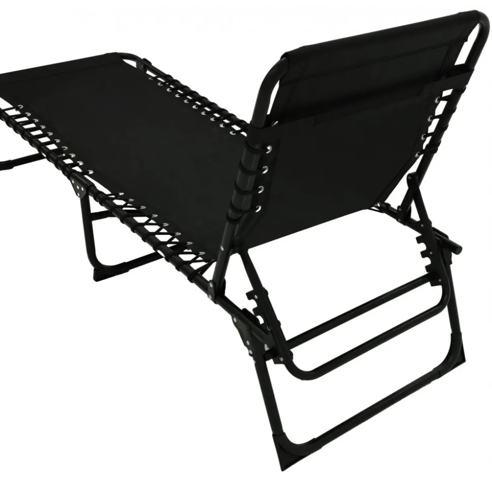 Örgryte solsäng - Ställbar | Svart + Textilskydd för utemöbler
