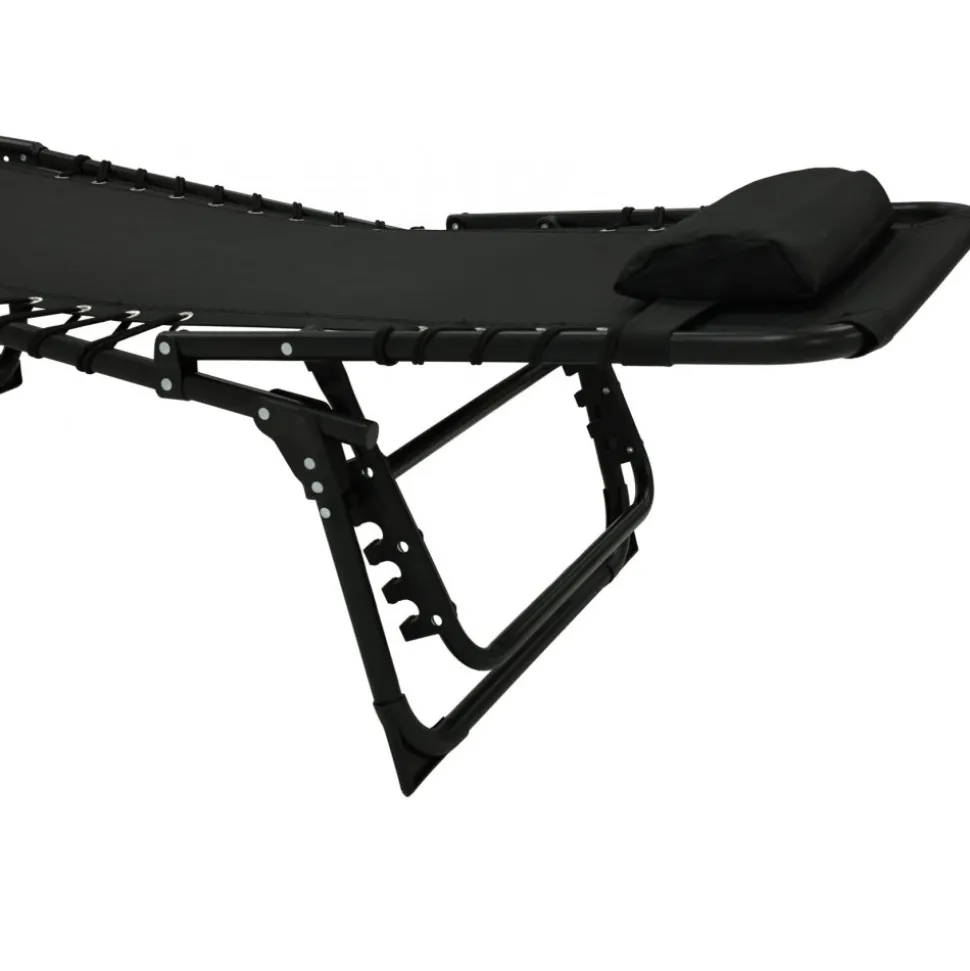 Örgryte solsäng - Ställbar | Svart + Textilskydd för utemöbler