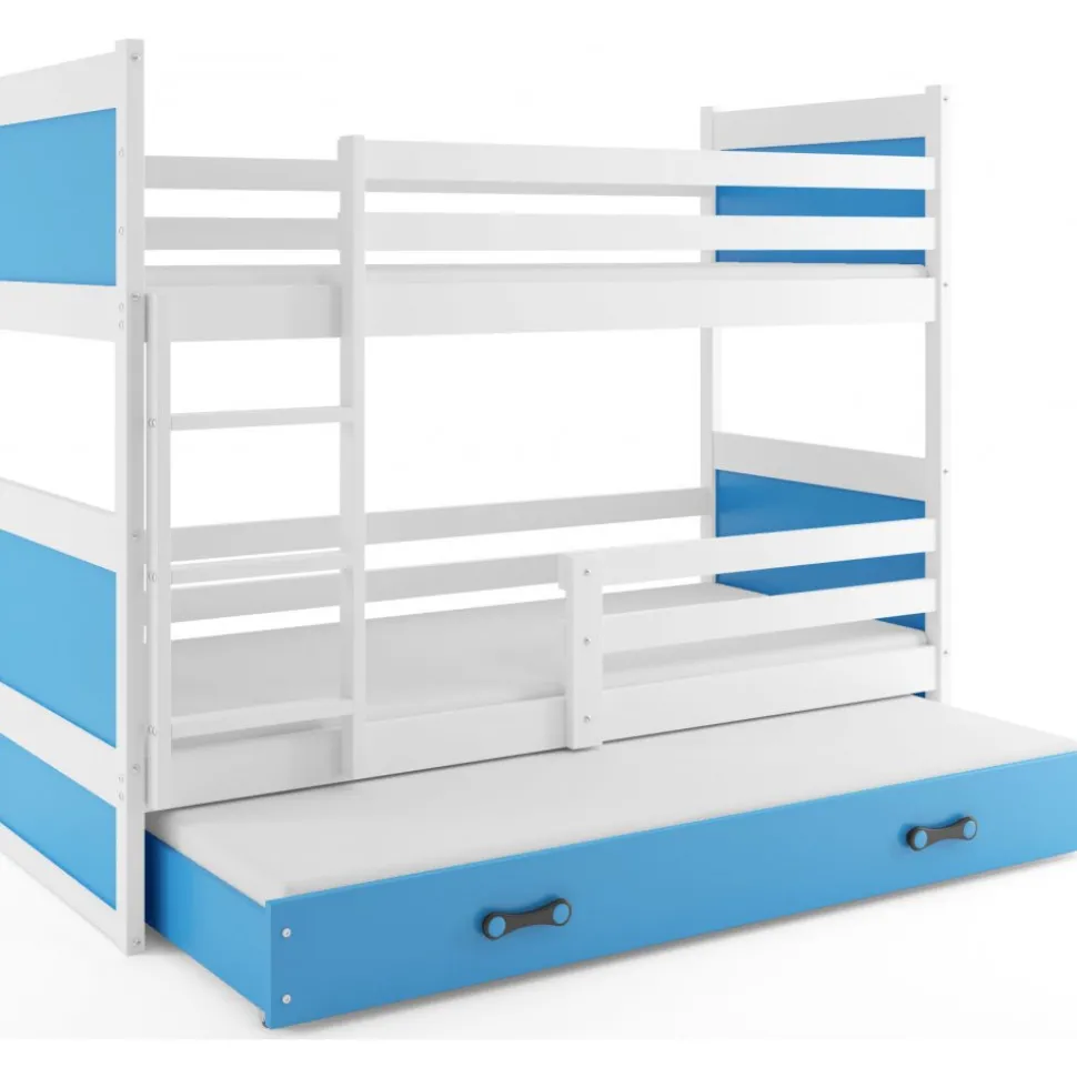 Århus våningssäng med tre bäddar - Vit/blå